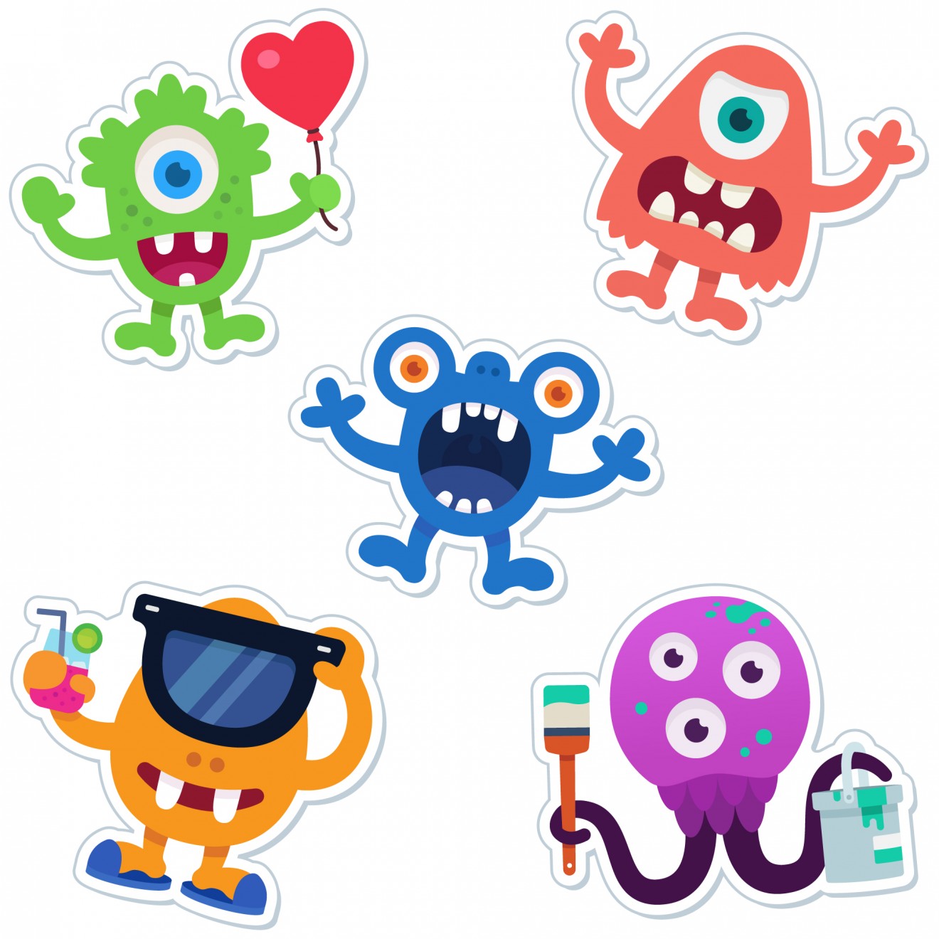 Image of the product The happy bunch, from the product category Stickers