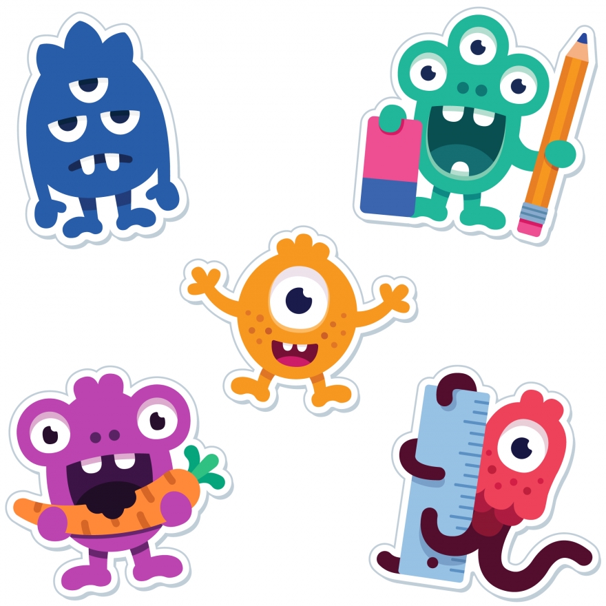 Monster stickers for kids - Happy Monster Club